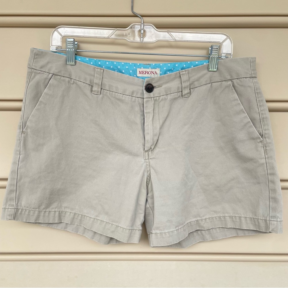 Merona Classic Khaki 100% Cotton Chino Shorts Size 12